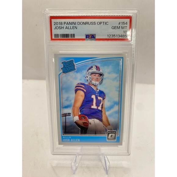 2018 Donruss Optic Josh Allen Rated Rookie Red/Yellow PSA 10 2018 Donruss Optic - Rated Rookie Josh Allen #154 (RC) PSA 10 buffalo bills QB